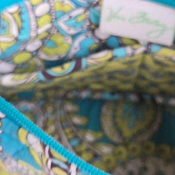 Vera Bradley Peacock Blue Green Paisley Shoulder Bag Glasses Pouch - Picture 7 of 8